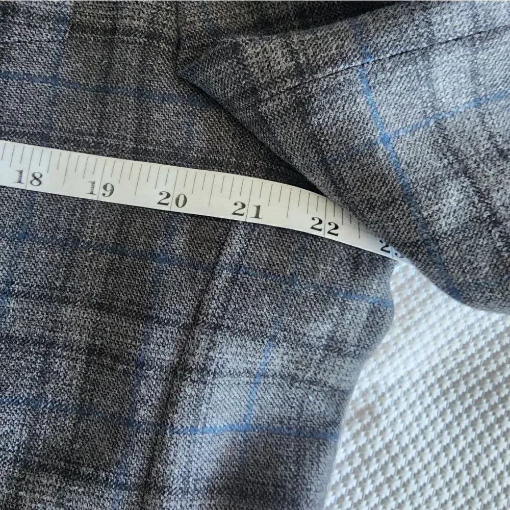 Peter Millar Gray And Blue Sport Coat with Notched Lapel Tag For Info Only